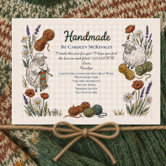 Handgemaakt door Knitting Tag Visitekaartje
