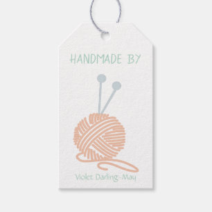 Handgemaakt door - Knitting Yarn and Care Instruct Cadeaulabel