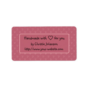 Handgemaakt door - schattig roze polka dot design etiket
