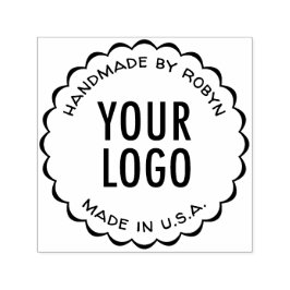 Handgemaakt door Zelfinkt Stempel met Logo Scallop