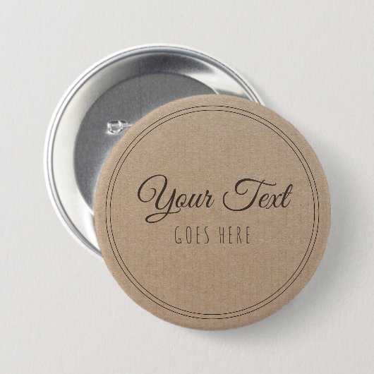  handgemaakt, eenvoudig Trendy Kraft Paper Ronde Button 7,6 Cm (Voorkant /achterkant)