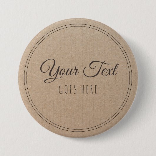 handgemaakt, eenvoudig Trendy Kraft Paper Ronde Button 7,6 Cm (Voorkant)