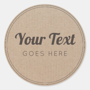 handgemaakt, eenvoudig Trendy Kraft-papier Ronde Sticker