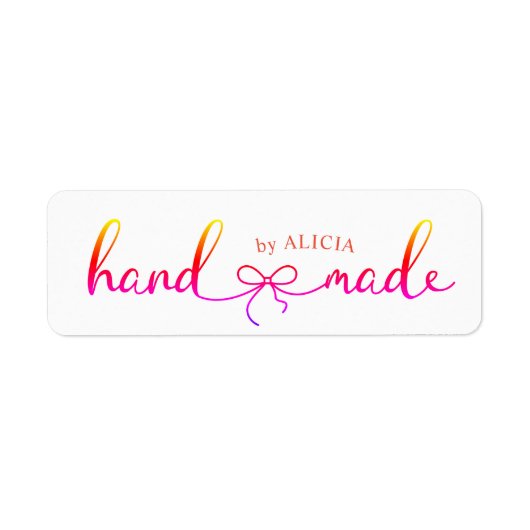 Handgemaakt elegant scriptproduct Monogram label (Voorkant)