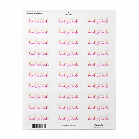 Handgemaakt elegant scriptproduct Monogram label (Full Sheet)