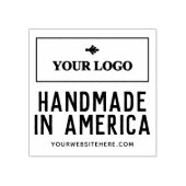 Handgemaakt in Amerika Uw Logo en website Rubberstempel (Afrduk)