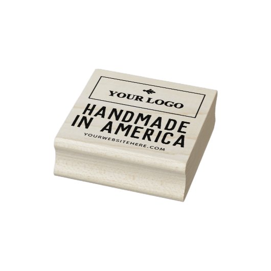 Handgemaakt in Amerika Uw Logo en website Rubberstempel (Stempel)