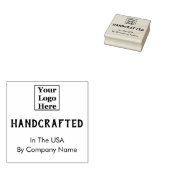 Handgemaakt in de VS op Uw Logo Hier Rubberstempel (Gestempeld)