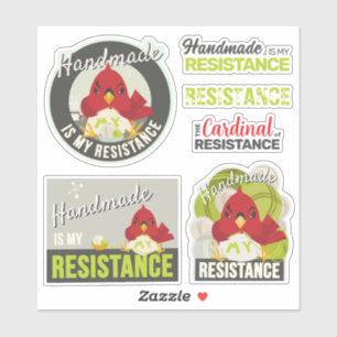 "Handgemaakt is mijn verzet" olijf-limoen Collecti Sticker