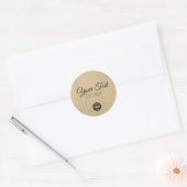 Handgemaakt Kraft Paper Eenvoudig Trendy Simple Ronde Sticker (Envelop)