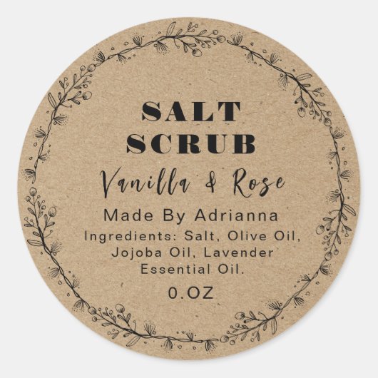 Handgemaakt kraftpapier voor het etiket van het pr (Voorkant)