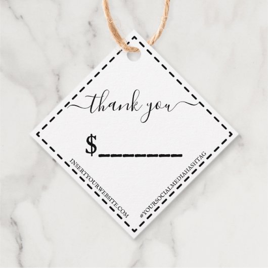 Handgemaakt Label Prijs Label Uw Logo Kraft Diamon (Achterkant)