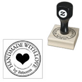 Handgemaakt liefdeshart 	rubberstempel (Gestempeld)