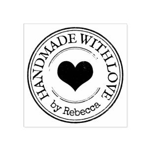 Handgemaakt liefdeshart 	rubberstempel