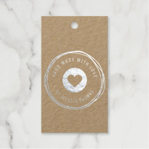 Handgemaakt liefdesproduct cadeaulabels