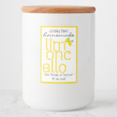 Handgemaakt Limoncello flesetiket | Voedselcontainer Etiket (Voorkant)