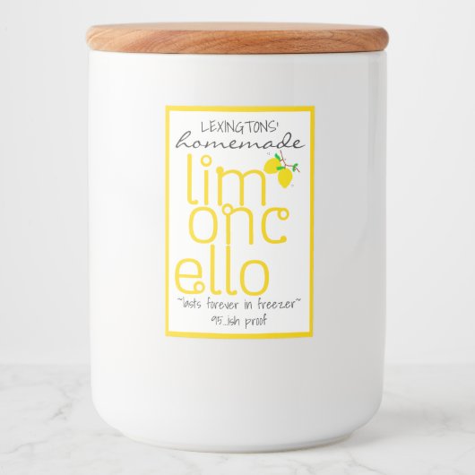 Handgemaakt Limoncello flesetiket | Voedselcontainer Etiket (Voorkant)