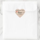 Handgemaakt met een eenvoudige liefdesoplossing hart sticker (Tas)