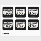Handgemaakt met een liefdessticker vierkante sticker (Vel)