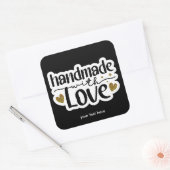 Handgemaakt met een liefdessticker vierkante sticker (Envelop)