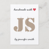 Handgemaakt met Heart Hair Clip Display Card Holde Informatiekaartje (Voorkant)