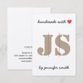 Handgemaakt met Heart Hair Clip Display Card Holde Informatiekaartje (Voorkant / Achterkant)