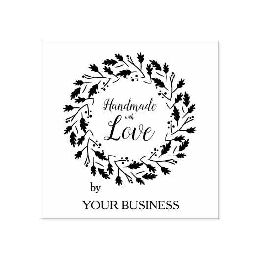 Handgemaakt met het ontwerp van het liefdescitaat rubberstempel (Afrduk)