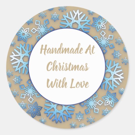 Handgemaakt met kerst met liefde Stickers (Voorkant)
