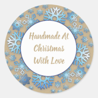Handgemaakt met kerst met liefde Stickers