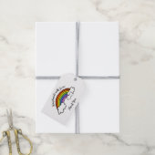 Handgemaakt met Label met liefdesregenboogschaar Cadeaulabel (Met Touw)