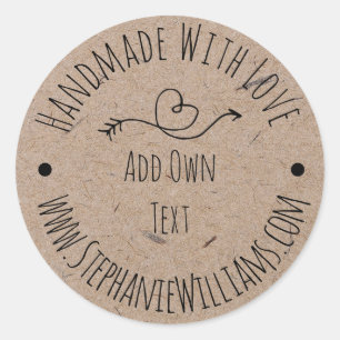 Handgemaakt met label voor Love Kraft Paper   Hand