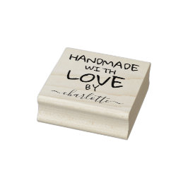Handgemaakt met liefde aangepaste gepersonaliseerd 	rubberstempel