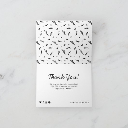 Handgemaakt met liefde Bedankt voor uw aankoop (Binnen)