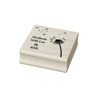 Handgemaakt met liefde bloemenstempel 	rubberstempel