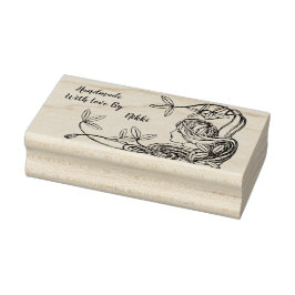 Handgemaakt met liefde bloemenstempel 	rubberstempel