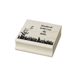 Handgemaakt met liefde bloemenstempel 	rubberstempel