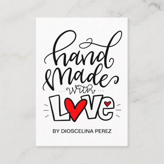 Handgemaakt met liefde, contactkaartje (Voorkant)