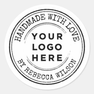 Handgemaakt met liefde Custom Business Logo Ronde Sticker