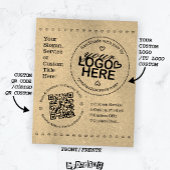 Handgemaakt met Liefde Custom Logo QR Code Rustic Flyer