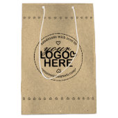Handgemaakt met liefde Custom Logo Rustic Modern Medium Cadeauzakje (Voorkant)