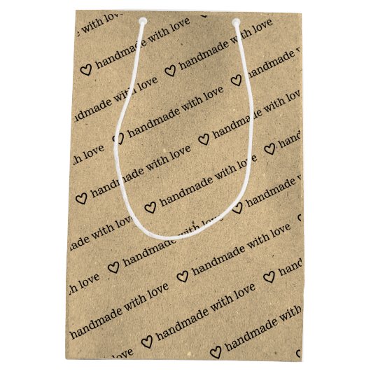 Handgemaakt met liefde Custom Logo Rustic Modern Medium Cadeauzakje (Achterkant)