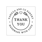 Handgemaakt met liefde dank u hart whisk bakkerij 	rubberstempel (Afrduk)