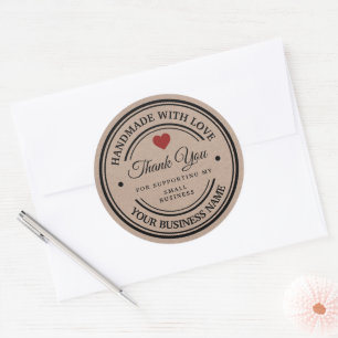 handgemaakt met liefde Dank u wel kraftpapier Ronde Sticker
