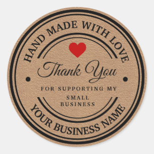 handgemaakt met liefde Dank u wel Ronde Sticker