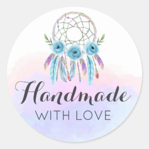 Handgemaakt Met Liefde Dreamcatcher Waterverf Feat Ronde Sticker