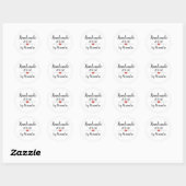 Handgemaakt met liefde, eenvoudig script, aangepas ronde sticker (Vel)