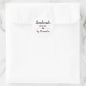 Handgemaakt met liefde, eenvoudig script, aangepas ronde sticker (Tas)