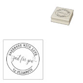 Handgemaakt Met Liefde Elegant Script Product Stem Rubberstempel (Gestempeld)