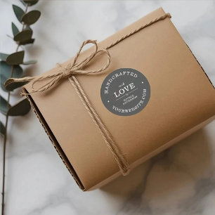 Handgemaakt met liefde   Elegante naam voor kleine Ronde Sticker