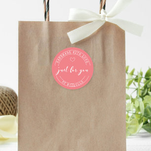 Handgemaakt met liefde gepersonaliseerde monogram ronde sticker